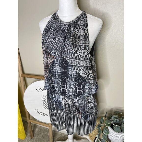 Ramy Brook, Monae Printed Sleeveless Ruffle Mini Dress Small - Picture 3 of 15